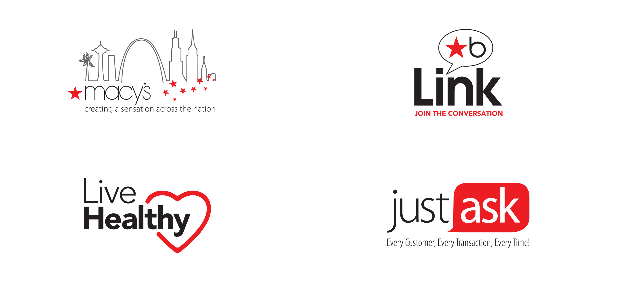 Final logo designs for various Macy's programs, events and marketing campaigns