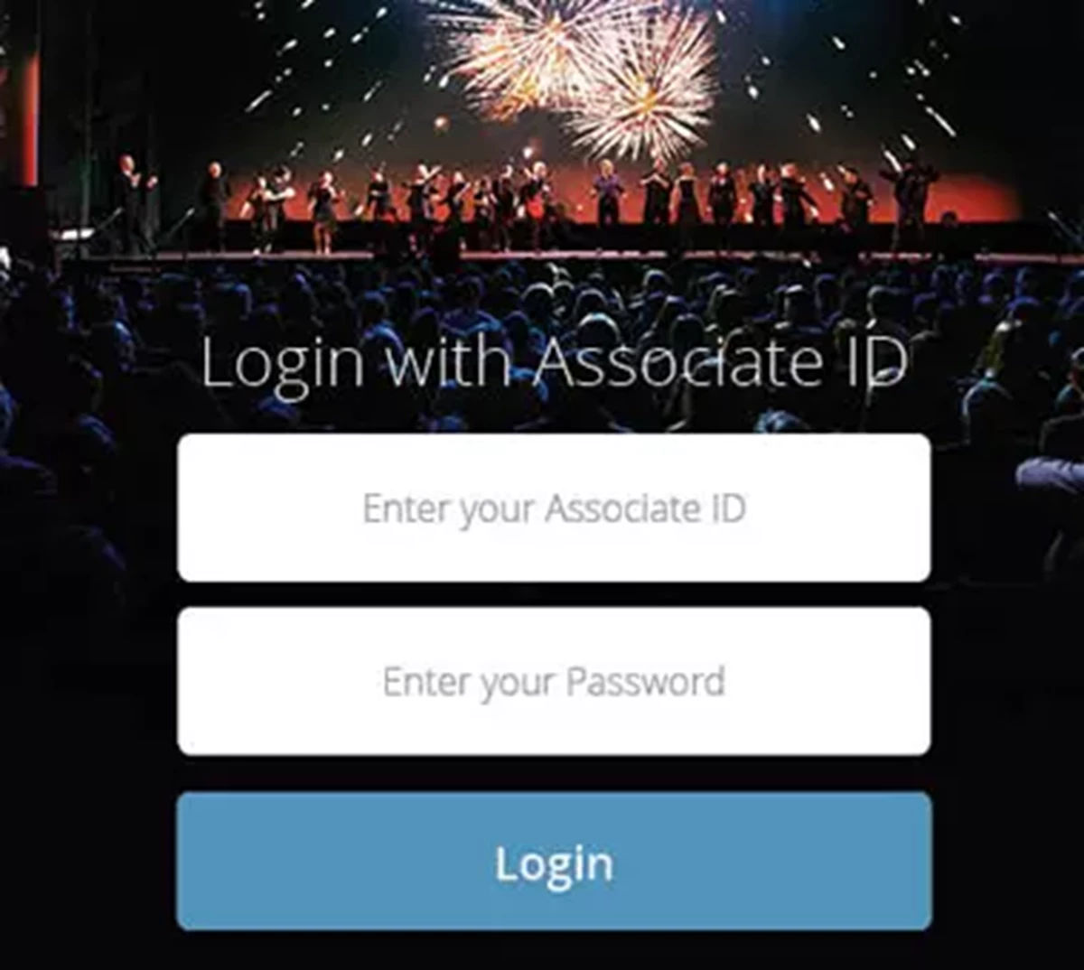 Login with Associate ID screen for mobile devices.