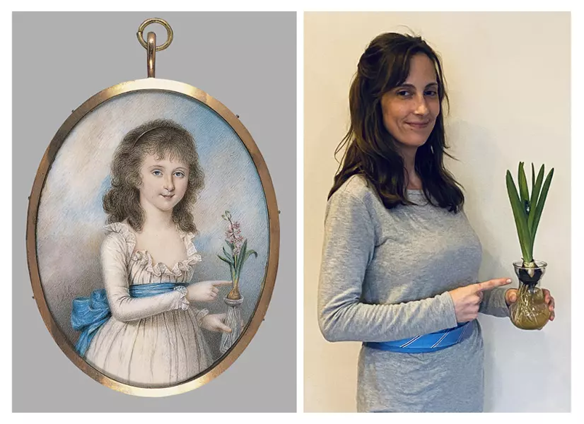 Side by side comparison of our recreated interpretation of the painting "Mary Mitchell"